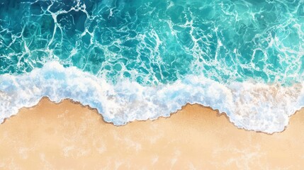 Vector beautiful realistic top view illustration of sandy summer beach. Summer sale horizontal banner