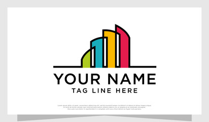 Fototapeta premium Abstract and modern Real estate or apartments logo vector