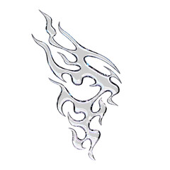 Cyber Tribal Chrome Symbol with Element
