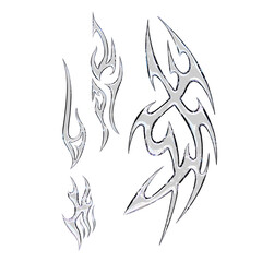 Obraz premium Cyber Tribal Chrome Symbol with Element