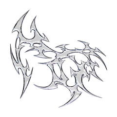 Obraz premium Cyber Tribal Chrome Symbol with Element