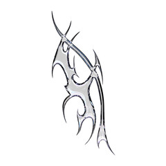 Cyber Tribal Chrome Symbol with Element