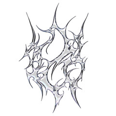 Cyber Tribal Chrome Symbol with Element