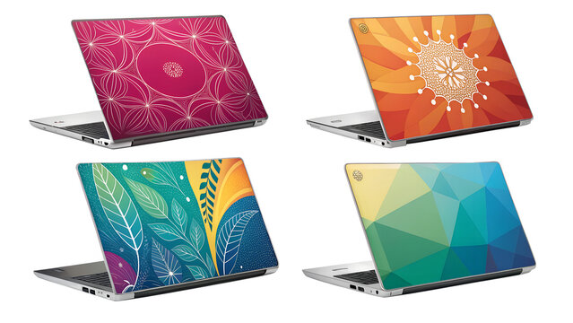 Transform your tech with vibrant, artistic laptop skins featuring modern geometric and floral designs for a stylish, personalized look.