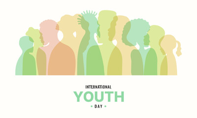 International Youth Day banner template. Poster cover card info web vector illustration