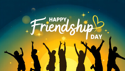 Happy friendship day celebration friends joy laughter memories together