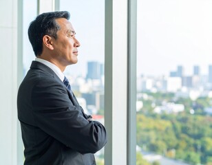 戦略を練るビジネスマンの考える姿