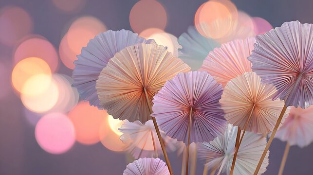 Abstract pink flower background with colorful floral elements and vibrant patterns