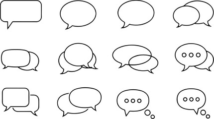 Fototapeta premium Vector art of set of various speech and chat bubble icons