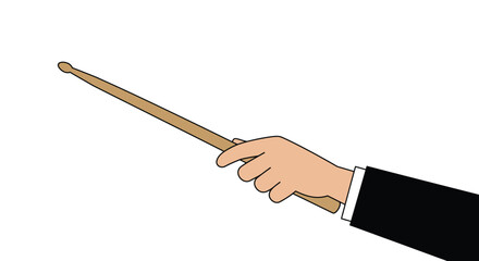 Hand Holding a Drumstick &ndash; Ready to Play Drums