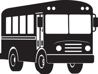 School Bus Silhouette Icon in Black | Transportation Vehicle Illustration Vector Format