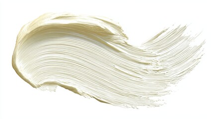 Cream Brush Stroke. Isolated Smear of Soft Beige Color on Clean Background