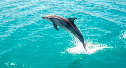 Fototapeta premium dolphin leaping in ocean waters