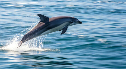 Fototapeta premium dolphin leaping from ocean waves