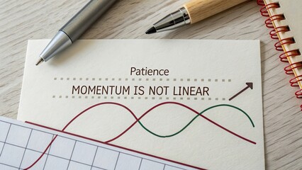 Motivation Message on Paper with Charts and Writing Instruments