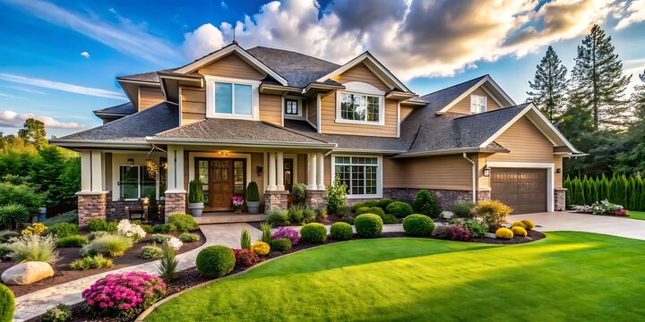Large house with a large yard