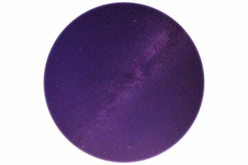 round shape with Milky Way galaxy in night sky isolated on white