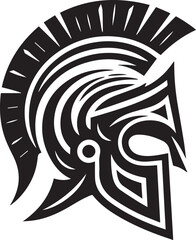 Ancient Greek Warrior Helmet Vector – Black and White Illustration