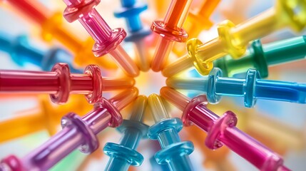 Vibrant kaleidoscope of health access keys spinning