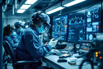 Tech Team Monitors Data Analytics Scientific Breakthroughs Lab