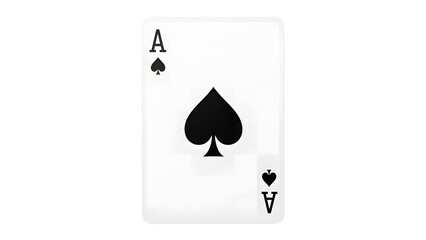Ace of spades playing card illustration for poker blackjack and casino games for card game enthusiasts on transparent background