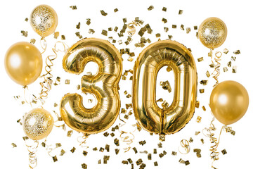 Golden 30th Birthday Balloons