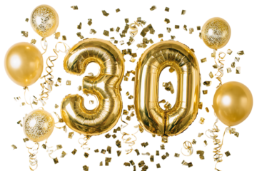 Golden 30th Birthday Balloons