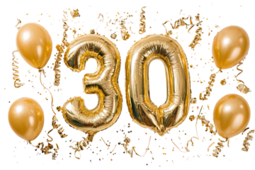 Golden 30th Birthday Balloons
