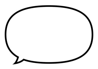 吹き出し　シンプル　楕円　白　黒縁