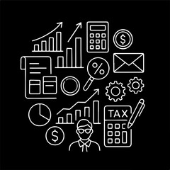 Set of web design icons including communication and internet symbols