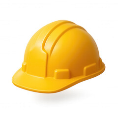 Fototapeta premium 3d yellow construction safety helmet isolated on transparent background for industrial, engineering, or labor protection concept