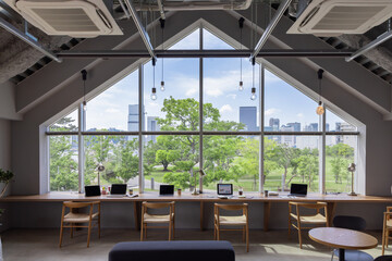 無人のモダンなインテリア　オフィス　ロビー　ラウンジ