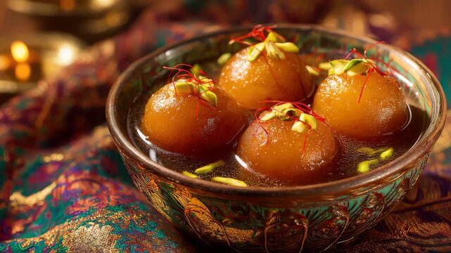 Traditional Indian Dessert Gulab Jamun 
