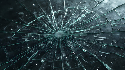 Broken glass texture close-up. Ultra realistic glass shards. High detail splintered glass surface. Vibrant colors in fractured glass imagery.