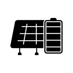 Solar panels vector icon. Solar energy illustration sign. Solar charging symbol. Alternative energy logo.