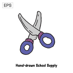 Fototapeta premium Hand-drawn Scissors for School or Office Use
