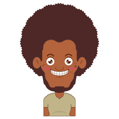 african american man smile face cartoon cute