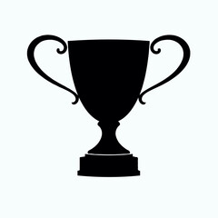 champion trophy cup silhouette isolated on white
