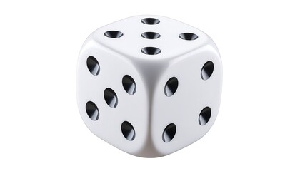White die on white background
