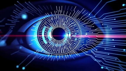 Futuristic Eye Scan Technology: Digital Security and Biometric Identification Concept - Powered by Adobe