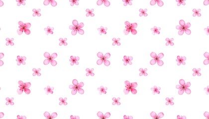 Delicate Pink Floral Pattern Evoking Springtime Bliss and Botanical Beauty with Scattered Flowers