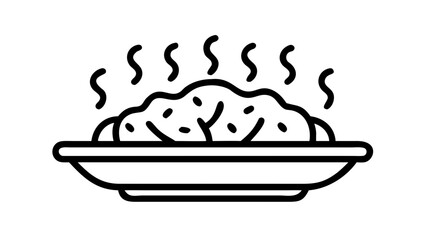 Pakistani Biryani Silhouette with Spicy Aroma Lines