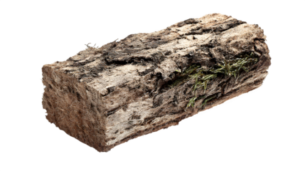 Bio-composite structural beam, mottled plant fiber texture, natural earthy tone, isolated on Transparent background