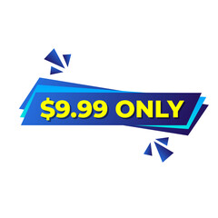 $9.99 only png, blue colour, price tag, sale sticker, promo badge