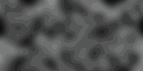 Abstract grayscale topographic or contour map design offering a textured and visually engaging seamless background for various creative projects and layouts.