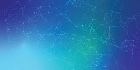 Abstract digital connection concept network background of lines and dots with gradient color for technology and communication designs