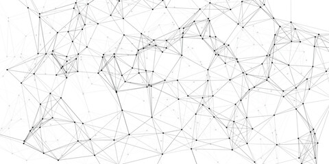 Abstract network design featuring interconnected nodes and lines illustrating connectivity and technological advancement in digital communication