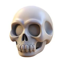Obraz premium 3d icon of anatomical skull model with detailed bone structure and dental features isolated on transparent background
