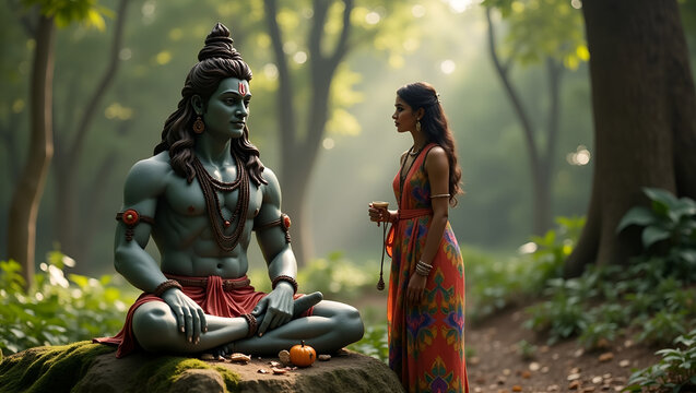 Meditation of Hindu god shivan natural