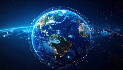 Digital global connectivity, representing network, data transmission and communications with